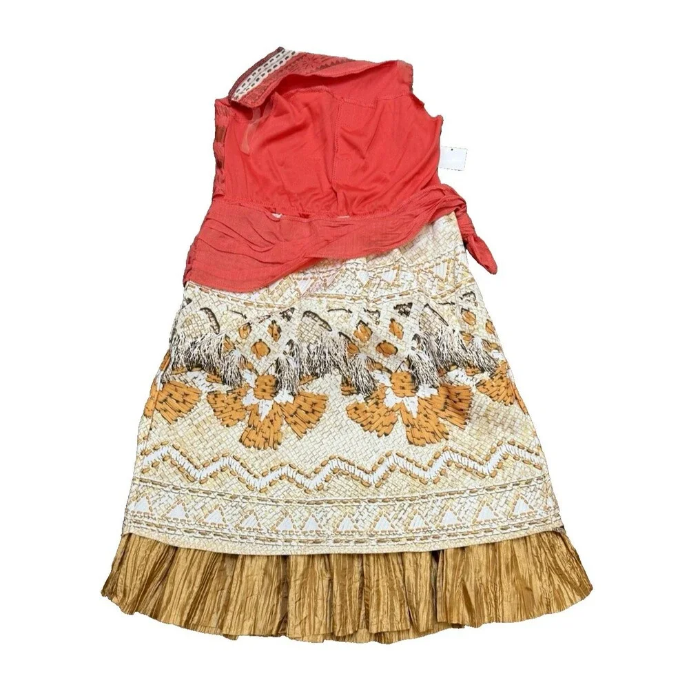 Disney Moana Dress Girls 6/7 Princess Cosplay Costume Dress Up NWT - Picture 2 of 9